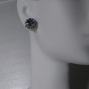 🆕Swarovski peacock blue posts